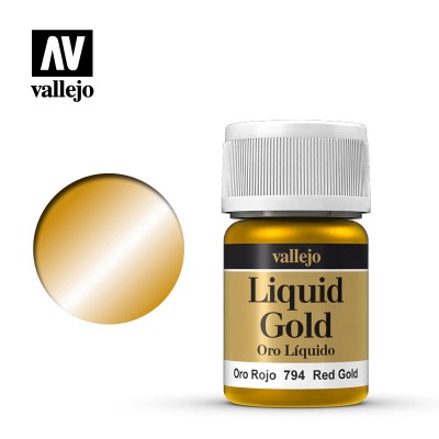 LIQUID GOLD - RED GOLD 35ml - ALCOHOL BASED METALLIC COLOR -VALLEJO 70.794